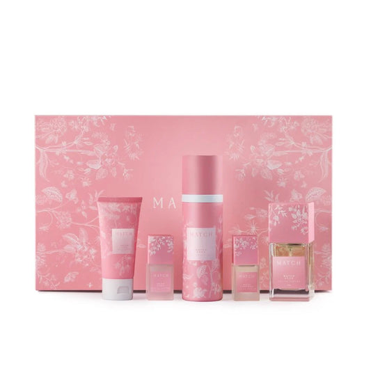 مجموعة بينك من ماتش - 5 قطع للنساء