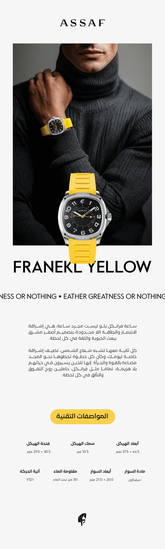 ساعة فرانكل يلو من عساف – ASSAF FRANKEL YELLOW