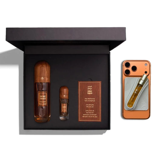 بوكس فينتج توباكو من ابراق - 100 مل + 10 مل + هدية حامل العطر | للجنسين