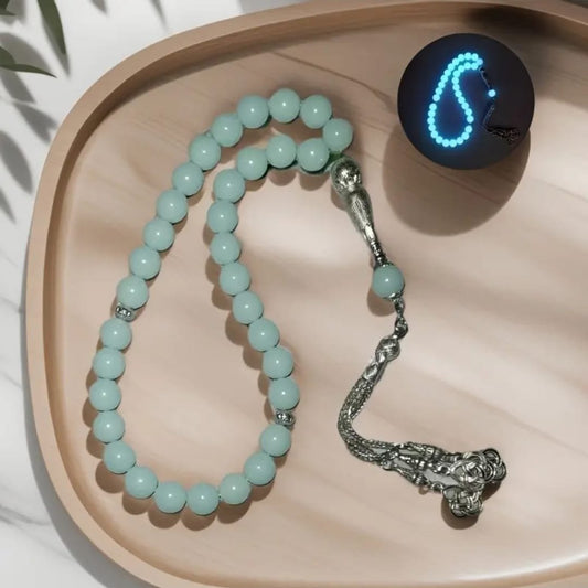 سبحة مضيئة – 33 حجر طبيعي مضيء بالكامل